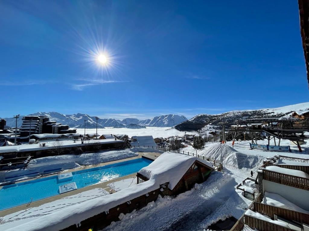 Superbe Studio Avec Vue Exceptionnelle Alpe d'Huez Exteriör bild