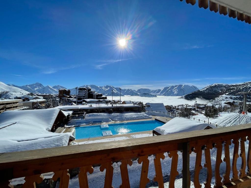 Superbe Studio Avec Vue Exceptionnelle Alpe d'Huez Exteriör bild